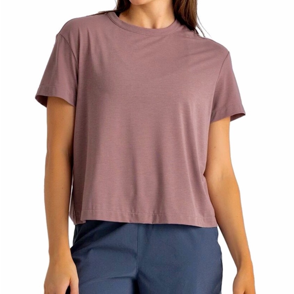 Vuori Energy Tee Shirt Women’s Small Heatherd Marsala